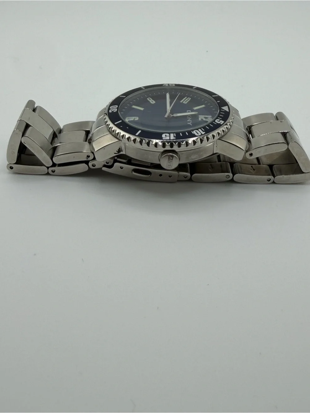 DKNY Blue Dial Stainless Steel Men's Watch new battery 1105